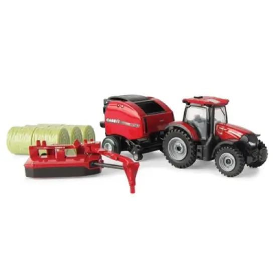 ERTL 1/64 Case IH 4 Piece Baler Set, Includes 145 Maxxum, Baler, Mower Conditioner and Bales 44161 image {1}