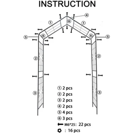 Lirago Black Metal Garden Arch-Galvanized Iron Trellis Rose Arch Outdoor Garden Decor with Gate Design 16.92"Dx94.48"Hx56.29"W image {4}