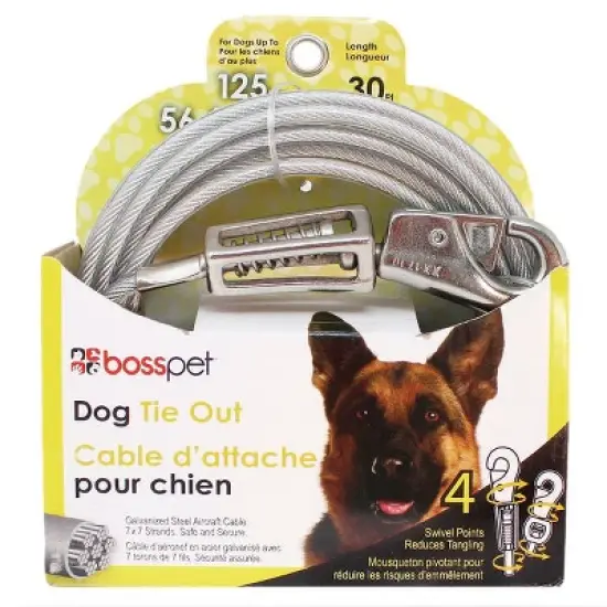 Boss Pet XL Vinyl Coated Cable Tie-Outs With Comfort Snaps image {4}