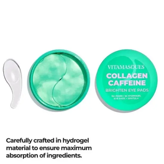 Vitamasques Collagen Caffeine Eye Pads Jar - 1.41oz/32ct image {2}