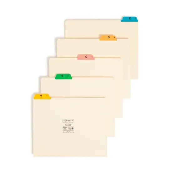 Smead Guides, Multi-Colored Fused Poly 1/5-Cut Tab (A-Z), Letter Size, Manila, 25 per Set (50180) image {6}