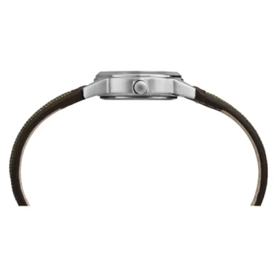 Women's Timex Indiglo Expedition Field Watch with Nylon/Leather Strap - Brown/GreenTW4B12000JT image {1}