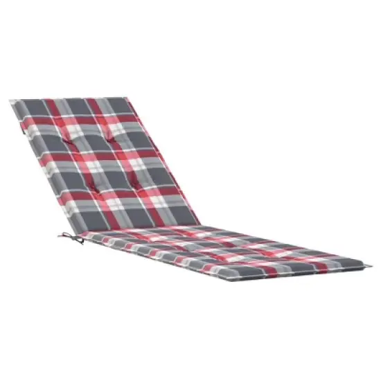 vidaXL Deck Chair Cushion Red check pattern Oxford fabric (100% polyester) image {9}