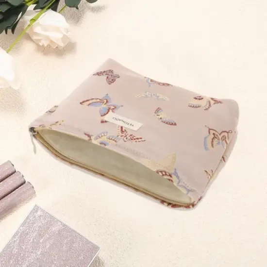 Unique Bargains Portable Butterfly Makeup Bag 1 Pc image {2}
