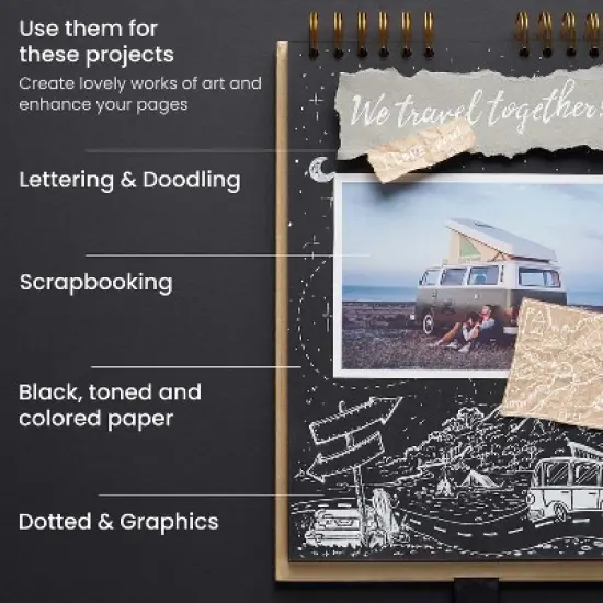 Arteza Gel Pen Set, White, 0.6mm, 0.8mm, and 1.00 mm Nibs - Doodle, Draw, Journal -12 Pack image {4}