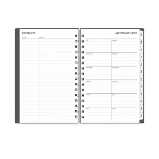 Blue Sky 5"x8" 2025-2026 Weekly/Monthly Wirebound 15-Month Planner Solid Gray image {7}