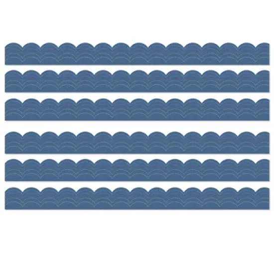 Carson Dellosa Education Crafty and Cool Denim Scalloped Bulletin Board Borders, 39 Feet Per Pack, 6 Packs image {2}