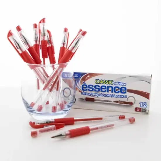 BAZIC Products&reg; Essence Gel Pen with Cushion Grip, Red, 12 Per Box, 6 Boxes image {5}