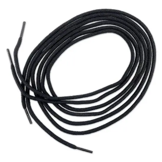 Shoe Gear Round Boot Laces - Black 54": Polyester Shoelaces, 0.16" Width, Shoe Accessories, 1 Pair image {2}