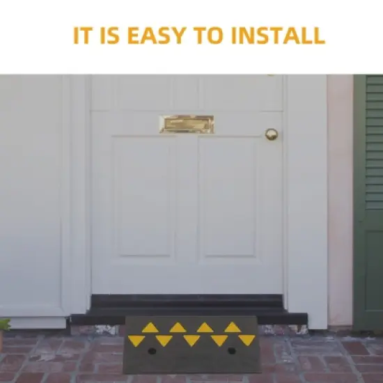 2 Pack Heavy Duty Rubber Curb Ramp - 15 Ton (33,000 lbs) Capacity Car Ramp, Durable Rubber Bridge Threshold Ramp for Loading Dock, Garage & Sidewalk image {2}