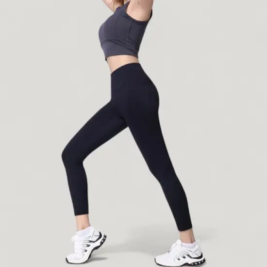 Anna-Kaci Active Women's High Waist Full Length Leggings with Wide Waistband and Side Pocket image {2}