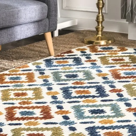 nuLOOM Indoor/Outdoor Transitional Labyrinth Area Rug image {6}