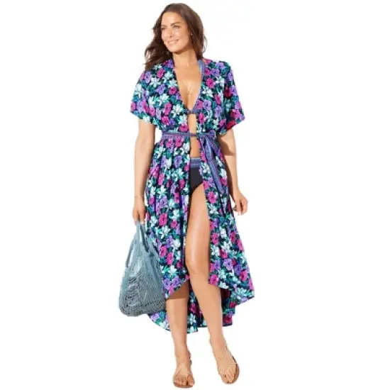 Swimsuits for All Women&rsquo;s Plus Size Chloe Tie-Front Cover Up Duster image {3}