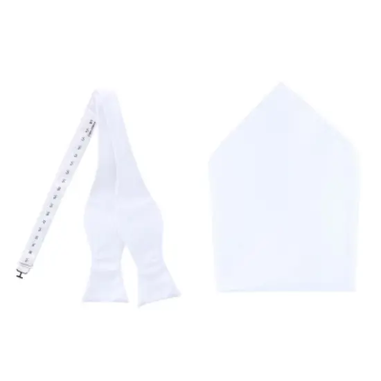 CTM Men's Self Tie Bow Tie and Pocket Square image {6}