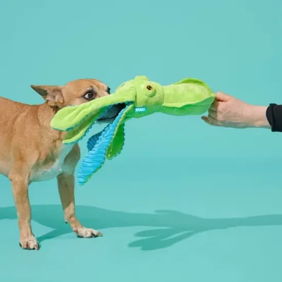 BARK Billy The Squid Dog Toy - Green image {2}