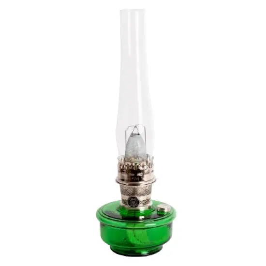 Aladdin Genie III Oil Lamp, Indoor Emergency Lighting for Shelf, Table or Hanging, Glass Bowl with Brass or Nickel Burner image {14}