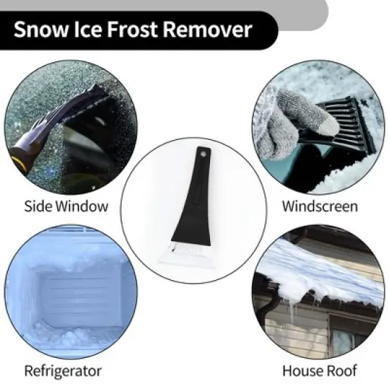 Unique Bargains Universal Car Ice Scraper SUV Snow Frost Remover for Car Truck RV Windscreen Plastic Black 1pc image {2}
