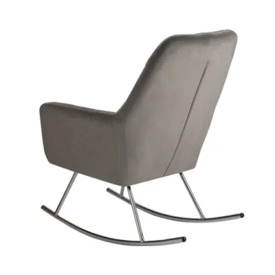 Gift Mark Deluxe Adult Rocking Chair with Chrome Legs - Gray image {2}