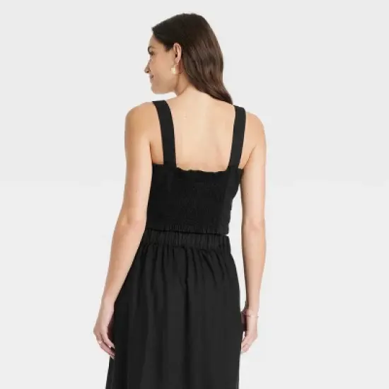 Women's Linen Slim Fit Tank Top - A New Day image {1}