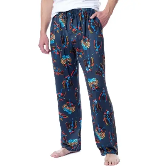 Marvel Mens' Classic Doctor Strange Comic Tossed Print Pajama Pants Blue image {5}