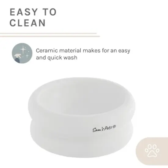 Sam's Pets Tall Tulip Pet Bowl In Glossy White image {6}