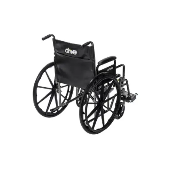 Drive Medical Silver Sport 2 Wheelchair - 18&Prime; Seat, Detachable Desk Arms, Swing-Away Footrests image {2}