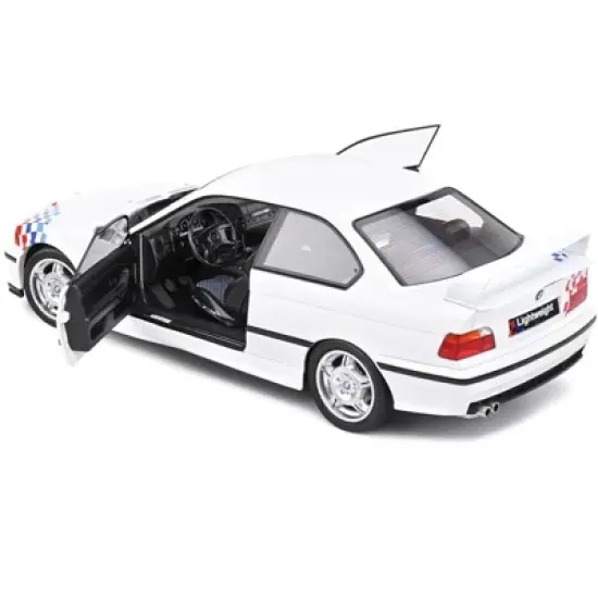 BMW E36 M3 Coupe Lightweight White with Graphics 1/18 Diecast Model Car by Solido image {3}