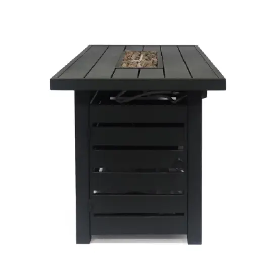 Rectangular Iron Propane Fire Pit With Built In Tank Storage And Outdoor Heating image {9}