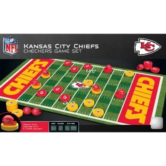 MasterPieces Officially licensed NFL Kansas City Chiefs Checkers Board Game for Families and Kids ages 6 and Up image {5}