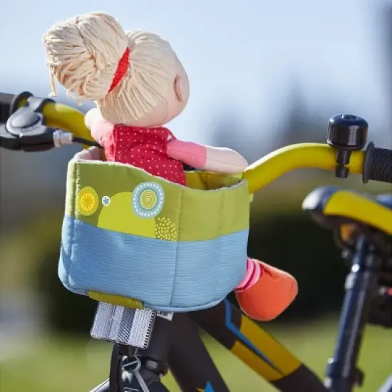HABA Soft Doll's Bike Seat Blue & Green - Attaches to Handlebars with Hook & Loop Attachment (Scooters Trikes & Bicycles) image {7}