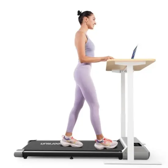DeerRun 2 in 1 Under Desk WalkTreadmill, 2.5HP Low Noise Walking Pad Running Jogging Machine with Remote Control for Home Office image {13}