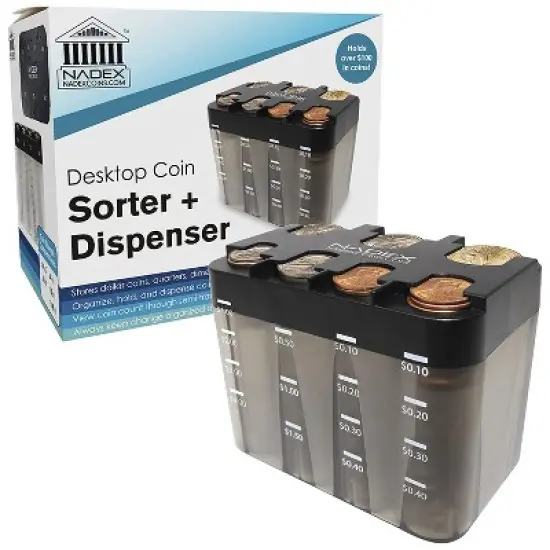 Nadex Coins&trade; Desktop Coin-Sorting Dispenser in Gray image {7}