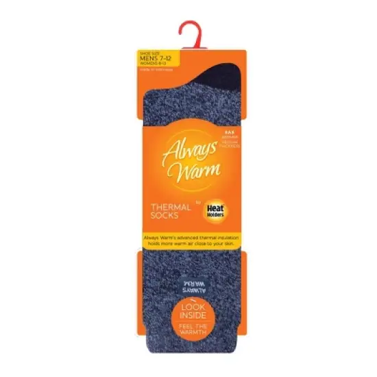 Always Warm by Heat Holders Men's Warmer Twist Crew Socks - Navy 7-12 image {2}