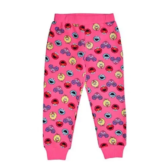 Sesame Street Girl's 2-Pack Bright, Smart, Cute Long Sleeve Graphic Tee and Jogger Pants Set for Toddler image {1}