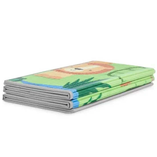 Dream On Me Play Time Reversible & Water-resistant  Baby Play Mat, Happy animals & Footprint image {4}