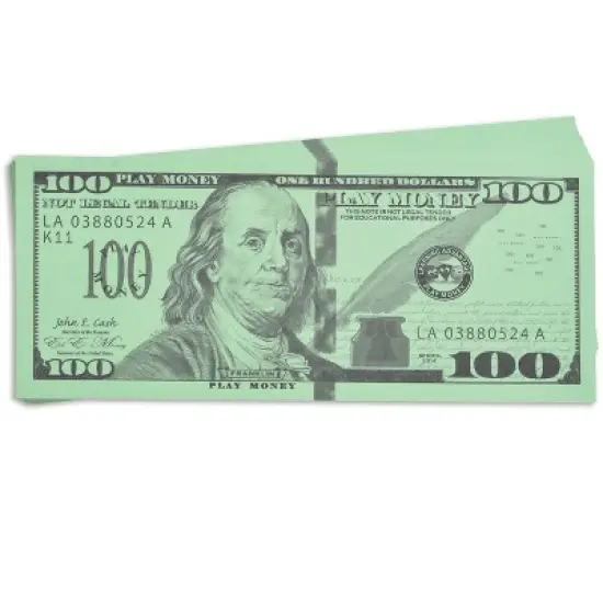 Learning Advantage One Hundred Dollar Play Bills, Set of 50 image {1}