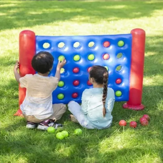 HearthSong Kids' Jumbo 4-Foot Inflatable 4-in-a-Row Sorting and Strategy Game with Board and 30 Balls image {9}