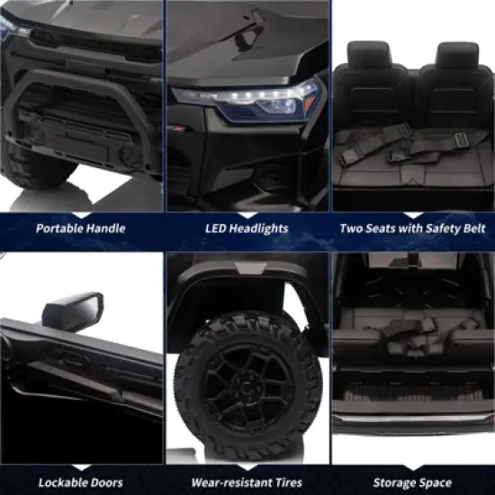 Ride On Truck for Kids, 24V 2 Seater, Battery Powered Vehicle Toddlers Ride On Car Toy with Trunk, Handle, Electric Car for Kids image {3}