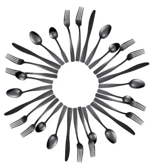J&V TEXTILES 40-Piece Stainless Steel Flatware Silverware Set for 8 image {3}