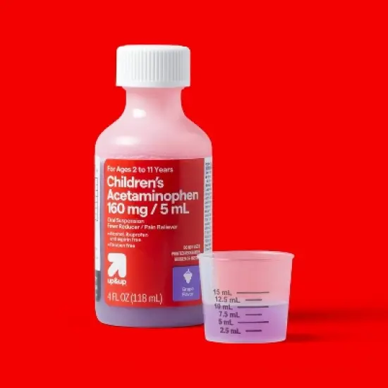 Children's Acetaminophen Pain Reliever & Fever Reducer Liquid - Grape - 4oz - up&up&trade; image {1}