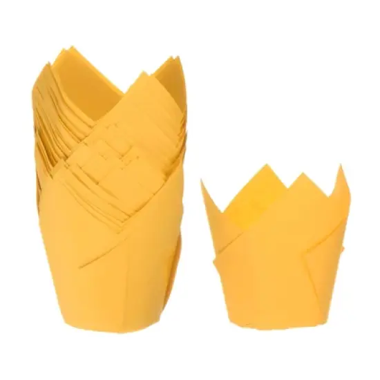 Unique Bargains Greaseproof Paper Tulip Style Disposable Cupcake Liners 50 Pcs image {14}