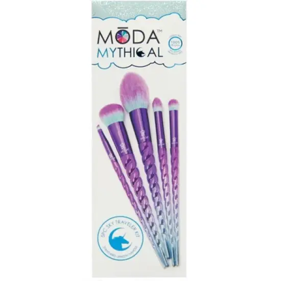 MODA Brush Mythical Sky Traveler 5pc Makeup Brush Kit, Includes Blush, Complexion, and Crease Makeup Brushes image {5}