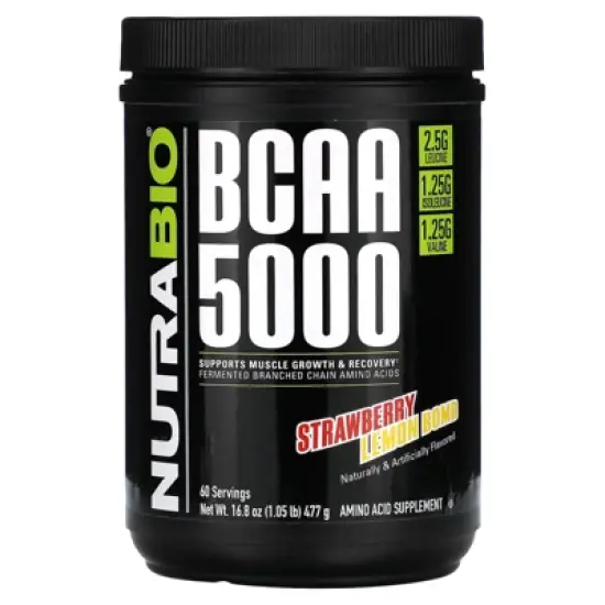 NutraBio BCAA 5000, Strawberry Lemon Bomb, 1.05 lb (477 g) image {4}