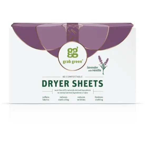 Grab Green Classic Dryer Sheets, Lavender with Vanilla Scent image {2}
