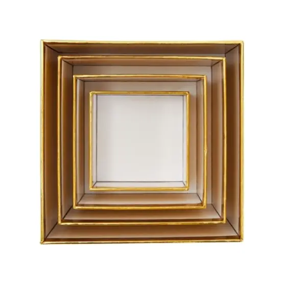 Stockroom Plus 4-Pack Square Nesting Gift Boxes, Decorative Boxes with Lids in 4 Assorted Sizes for Wedding, Bridal Shower, Baby Shower, Gold image {5}