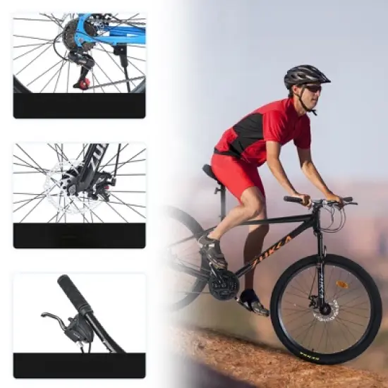 INFURNIC Bicycles, 26 Inch Mountain Bike, MTB with Suspension Fork for Men and Women, Black, 24.41"*37"*65.75" image {2}