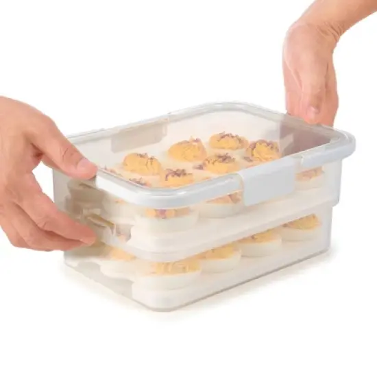 SnapLock Collapsible Deviled Egg Carrier: Dishwasher-Safe, Polypropylene & Silicone, Food Transport Holder image {5}