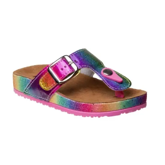 Kensie Girl Thong Flip Flop Flat Kids Cork Sole Sandal with Buckle Strap (Little Kid) image {7}