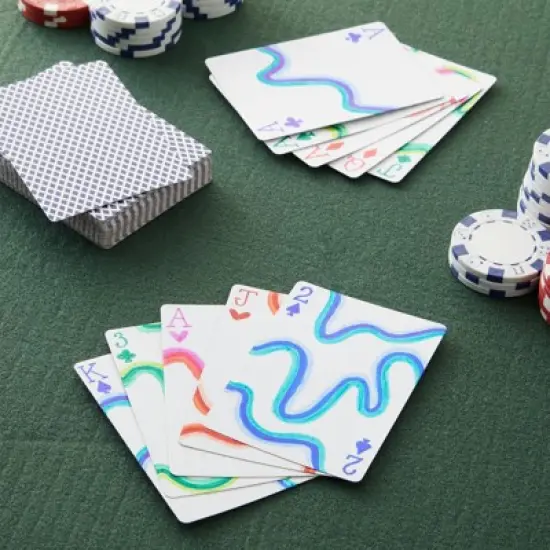 Blue Panda 224 Blank Custom Cards for DIY Game Cards, Gift Cards, Checkered Diamond Backing, 4 Decks, 3 x 4 In image {1}