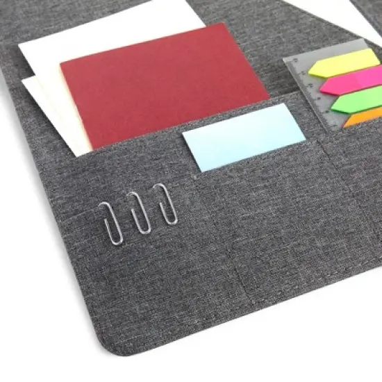 Paper Junkie Professional Legal Notepad Portfolio, Grey Folio Notebook for Office Business Work, Pad Holder Folder Organizer for Documents (12.5x10) image {5}